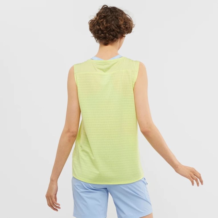 Salomon Outline Summer Women's Tanks Lemon | CA 5G36